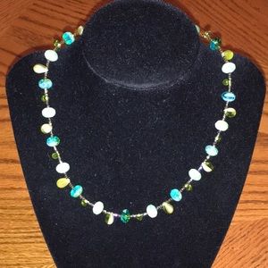 Donnabeth Mitchell 925 art glass necklace